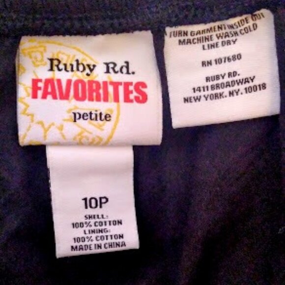 Ruby Rd. Gauze Swing Skirt Midi Length Black Elastic Waist Size 10 P - Picture 10 of 11